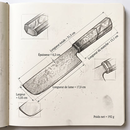 Couteau Nakiri Azur.fr
