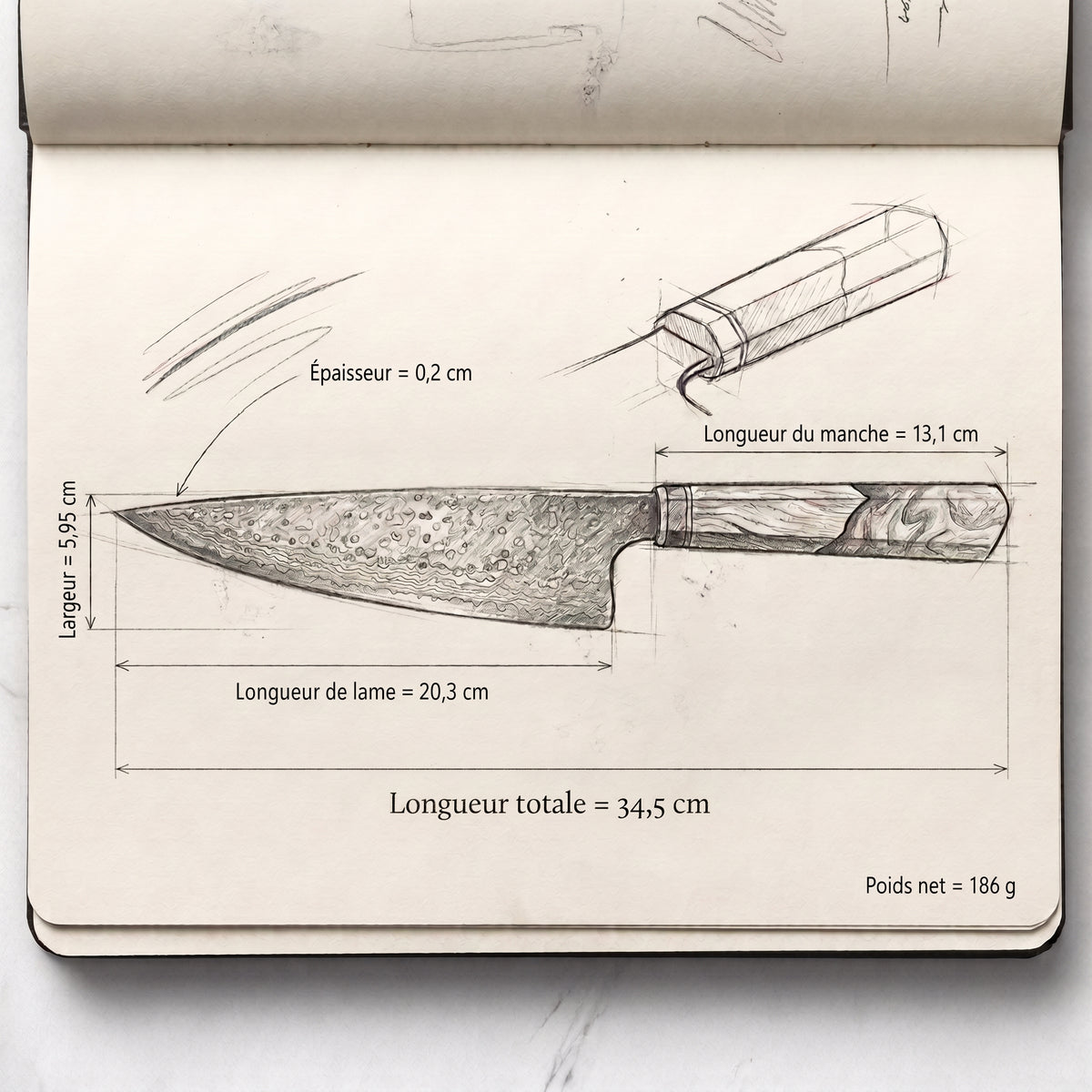 Couteau Gyuto Azur.fr