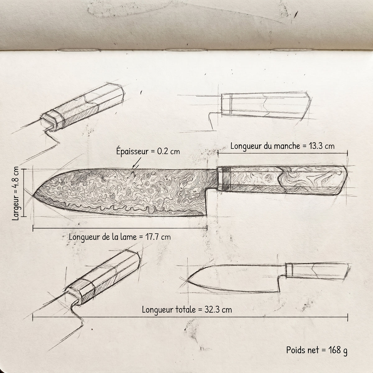 Couteau Santoku Azur.fr