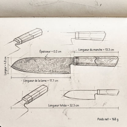Couteau Santoku Azur.fr